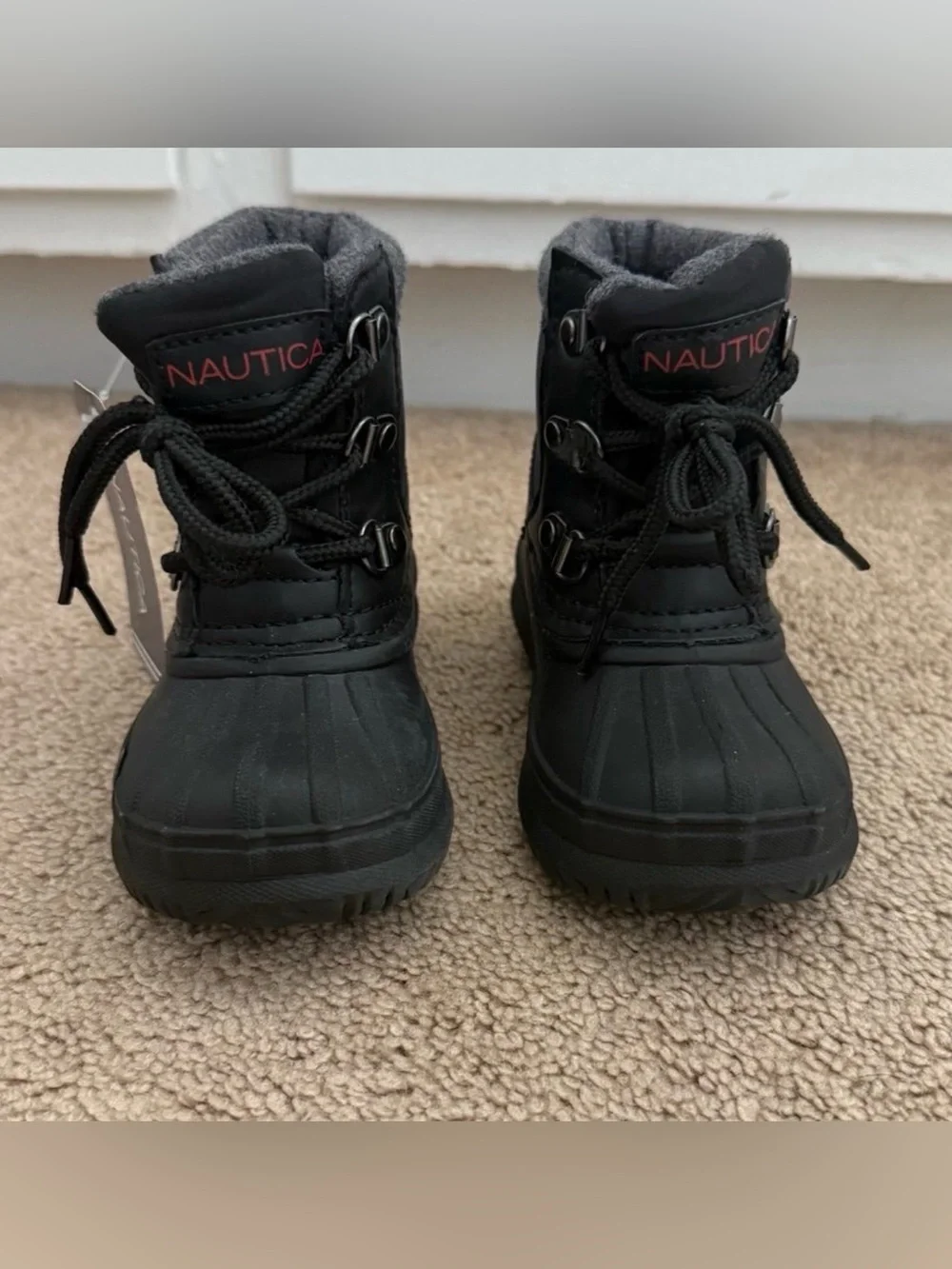 Brand New Nautica Kids' Black Waterproof Snow Boots (Size 7)
